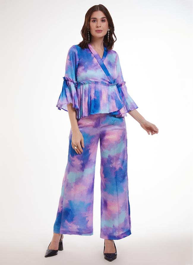 Modal Sattin Multi Colour Casual Wear Printed Readymade Cord Set